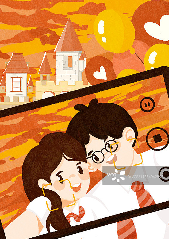 情侣自拍图片素材