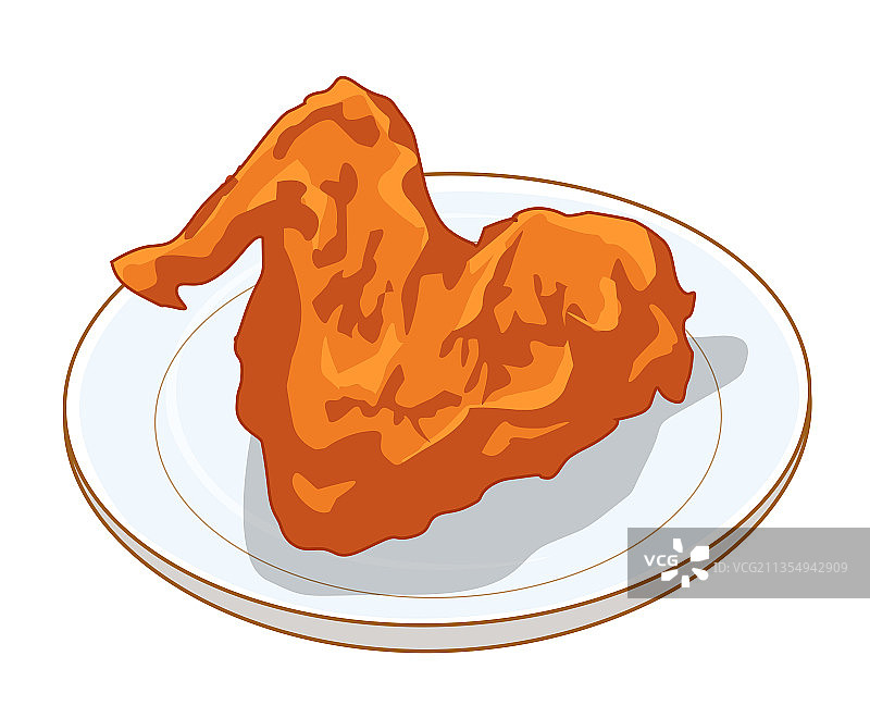 一只鸡翅插画图片素材