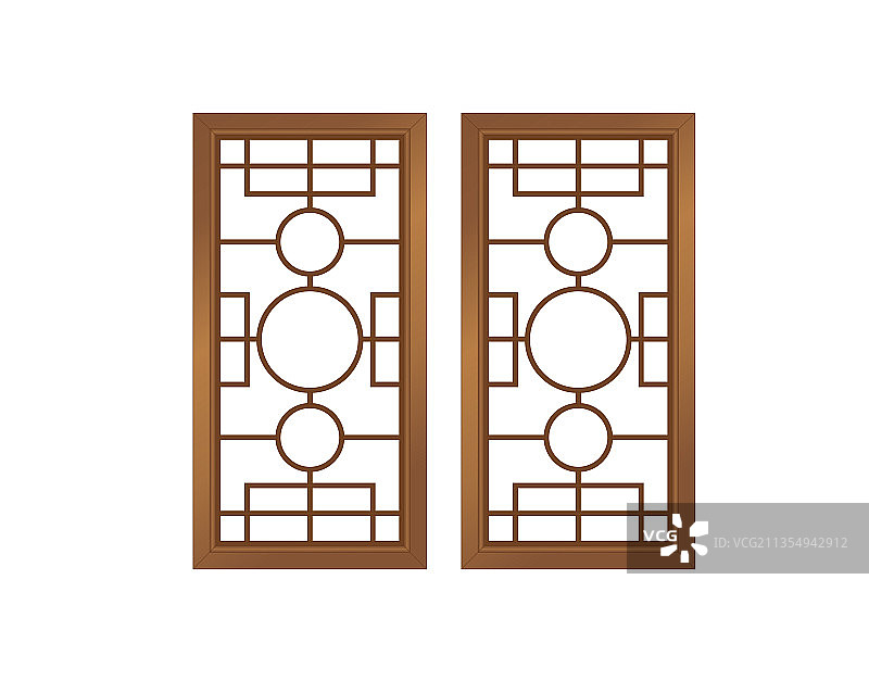 新中式窗花插画图片素材