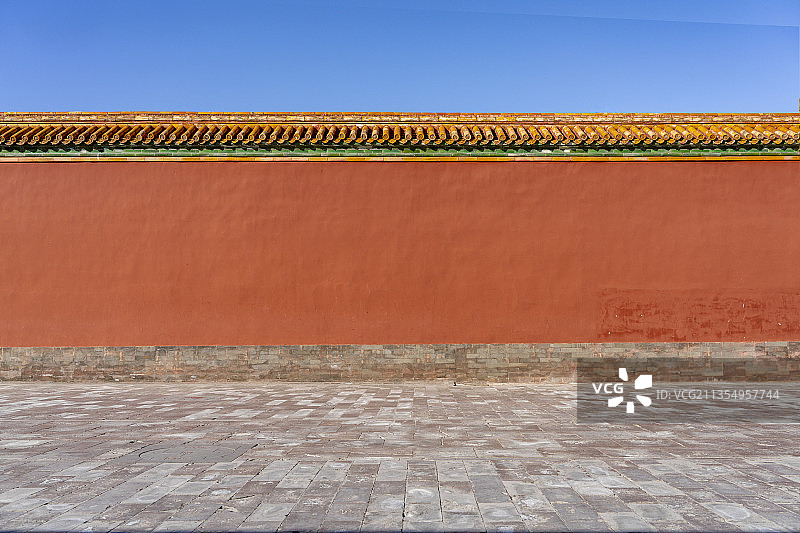 中国红宫墙背景图片素材