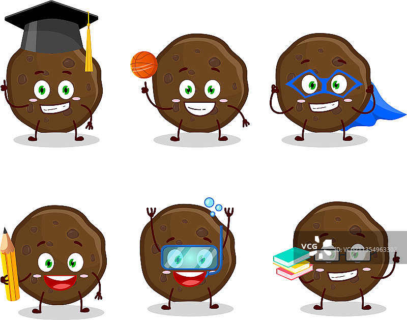 卡通巧克力饼干学生图片素材