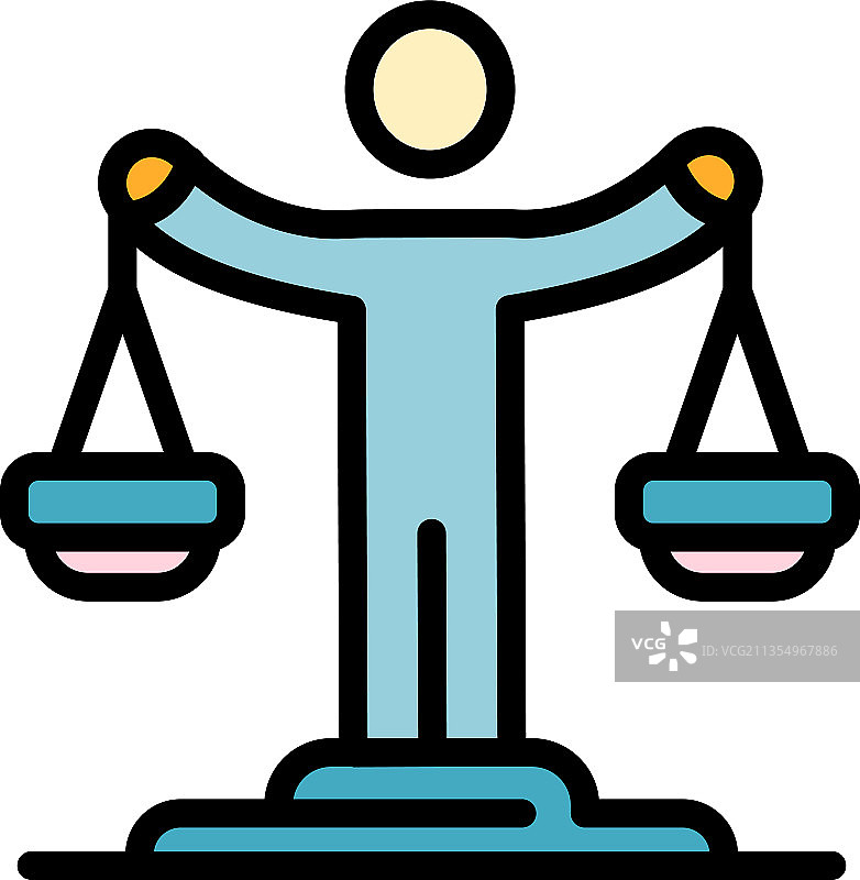 正义平衡图标彩色轮廓图片素材