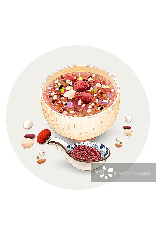 冬季习俗之吃热呼呼的香甜腊八粥图片素材