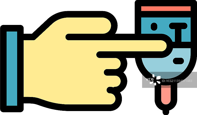 家用血糖仪彩色轮廓图标图片素材