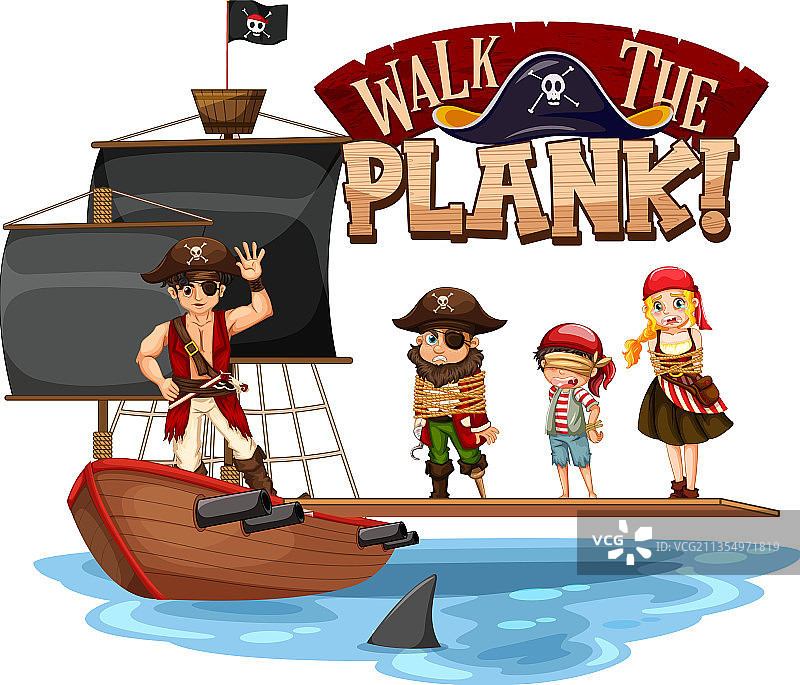 海盗卡通木板路banner图片素材