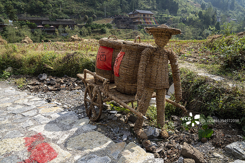彭家寨卡通趣味稻田图片素材