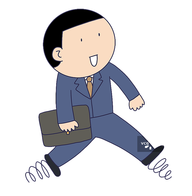 元素：脚踩弹簧的人物图片素材