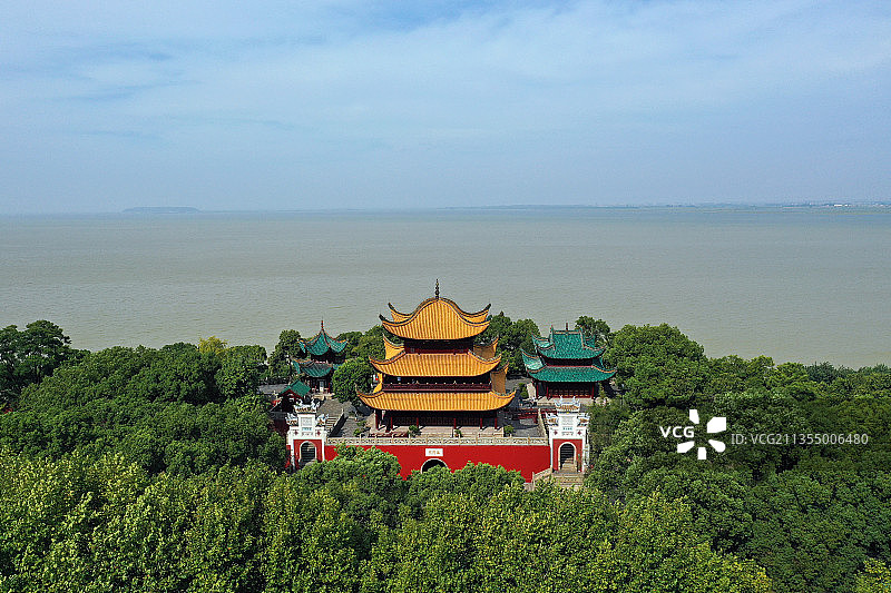 湖南省岳阳市国家重点风景名胜岳阳楼景区航拍图片素材
