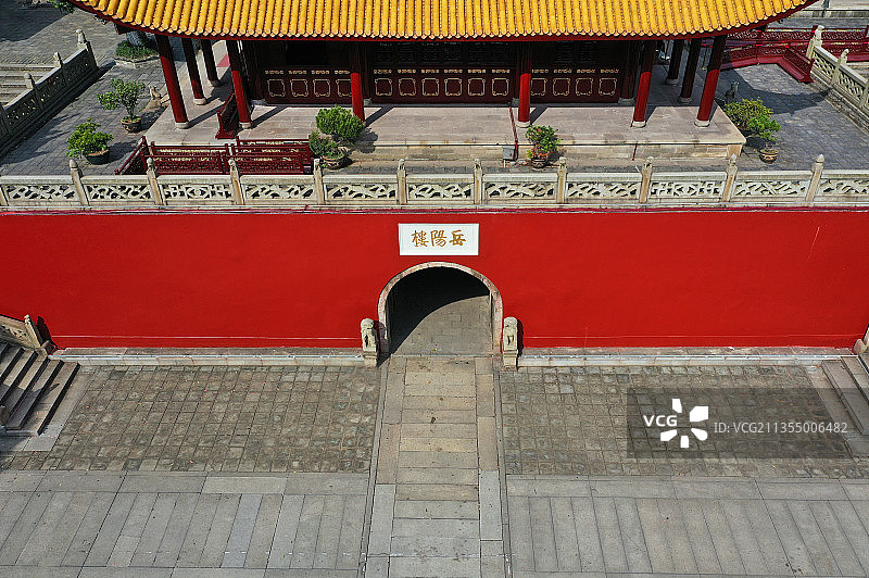 湖南省岳阳市国家重点风景名胜岳阳楼景区航拍图片素材