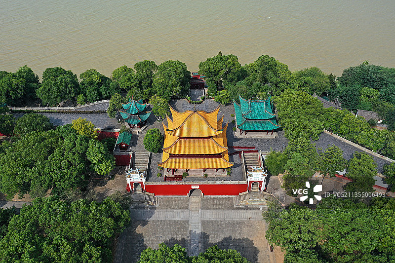 湖南省岳阳市国家重点风景名胜岳阳楼景区航拍图片素材