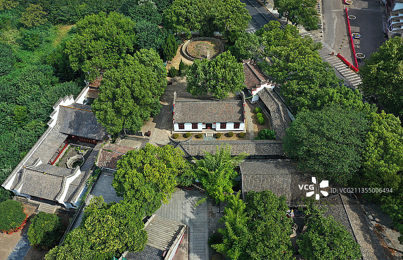 湖南省岳阳市国家重点风景名胜岳阳楼景区航拍图片素材