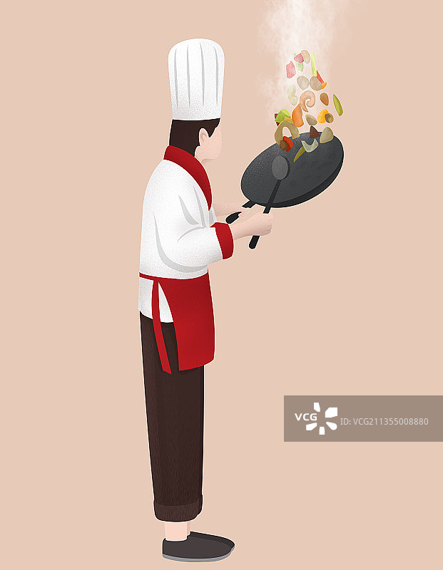 炒菜插画图片素材