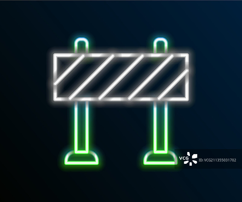 发光霓虹道路障碍图标图片素材