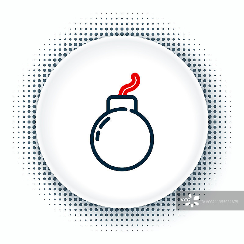 白色背景上的炸弹爆炸线性图标图片素材