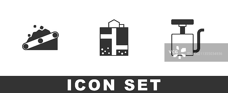 输送带运输煤矿入口套装图片素材