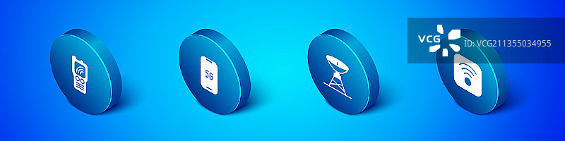 2.5D对讲机卫星天线Wi-Fi套装图片素材