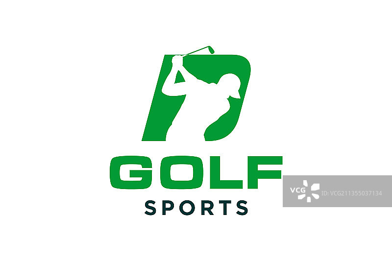 高尔夫logo设计字母D图标图片素材