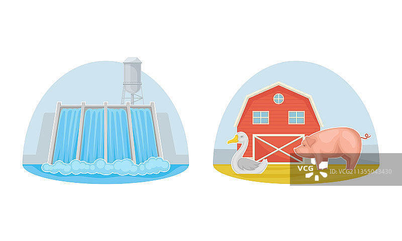 水电站农场动物图片素材