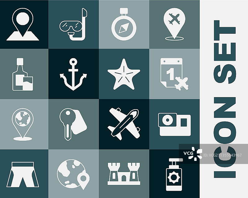 防晒喷雾瓶和运动相机套装图片素材