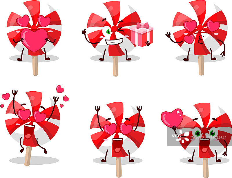 红白薄荷糖卡通人物图片素材