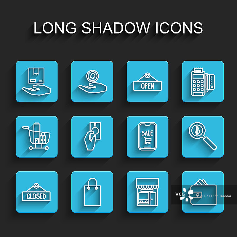 带有已关闭标志的悬挂标牌和递送手势图片素材