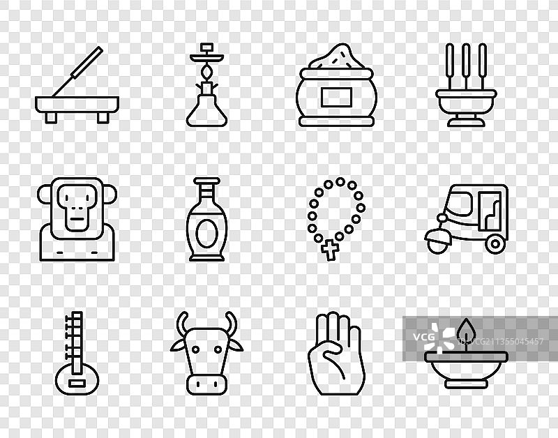 西塔琴香薰灯印度香料牛图片素材