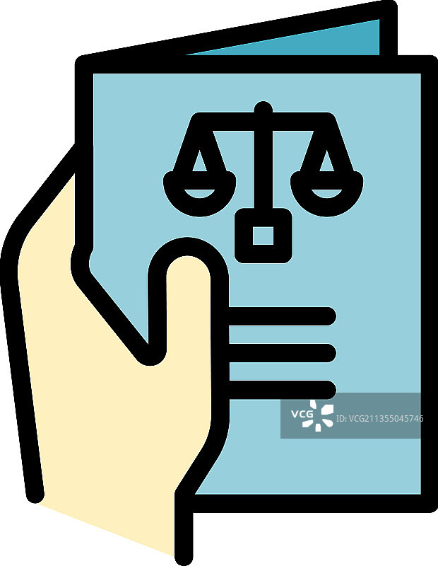 正义宣传册彩色轮廓图标图片素材