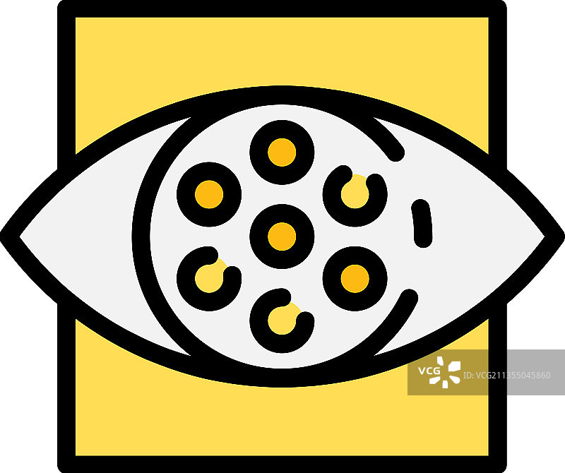 虹膜扫描图标彩色轮廓图片素材