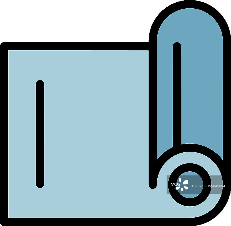 瑜伽垫图标彩色轮廓图片素材