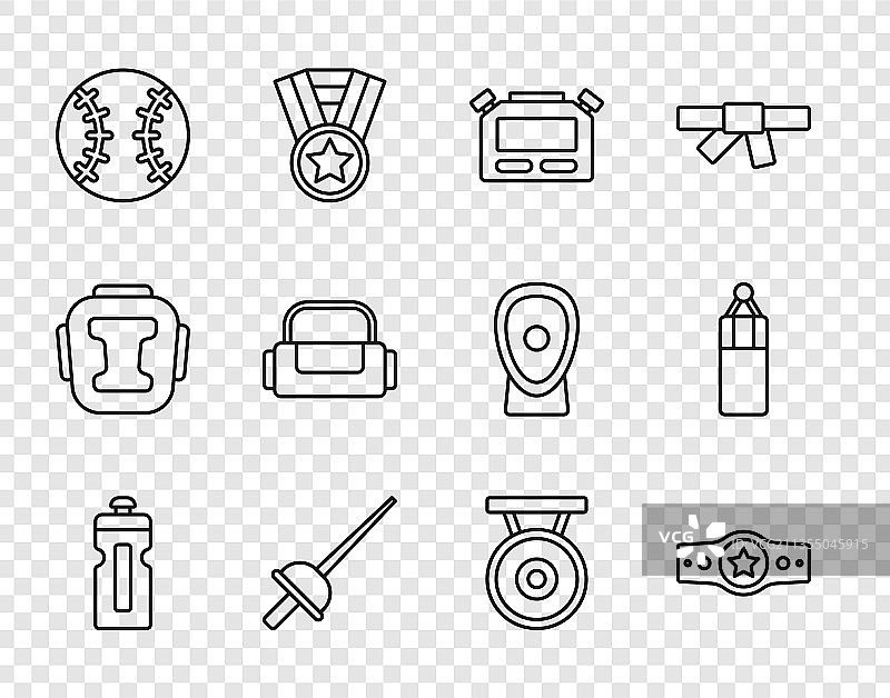 健身摇摇杯拳击腰带秒表组合图片素材