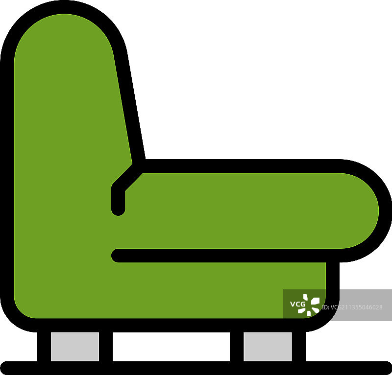 大型扶手椅图标彩色轮廓图片素材