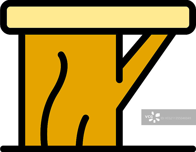 无靠背长凳图标颜色轮廓图片素材