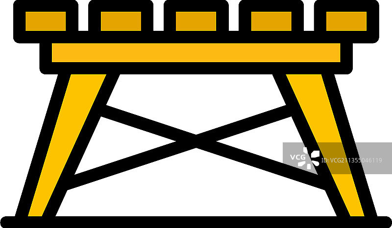 折叠板桌图标彩色轮廓图片素材