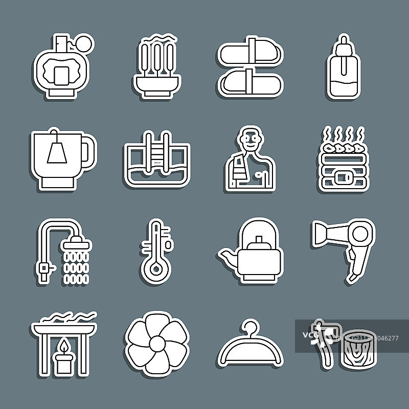 木制斧头、树桩、吹风机图片素材