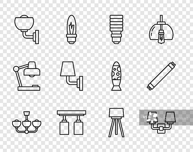 吊灯、壁灯或LED灯具套装图片素材