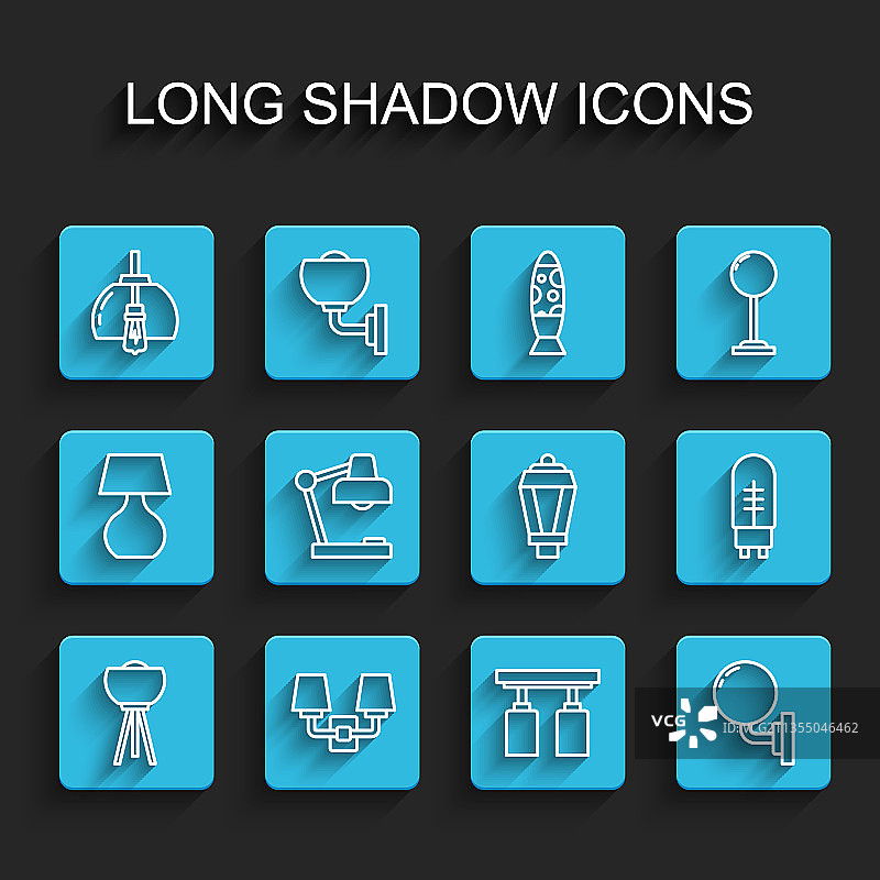 落地灯、壁灯、吊灯LED线条图片素材