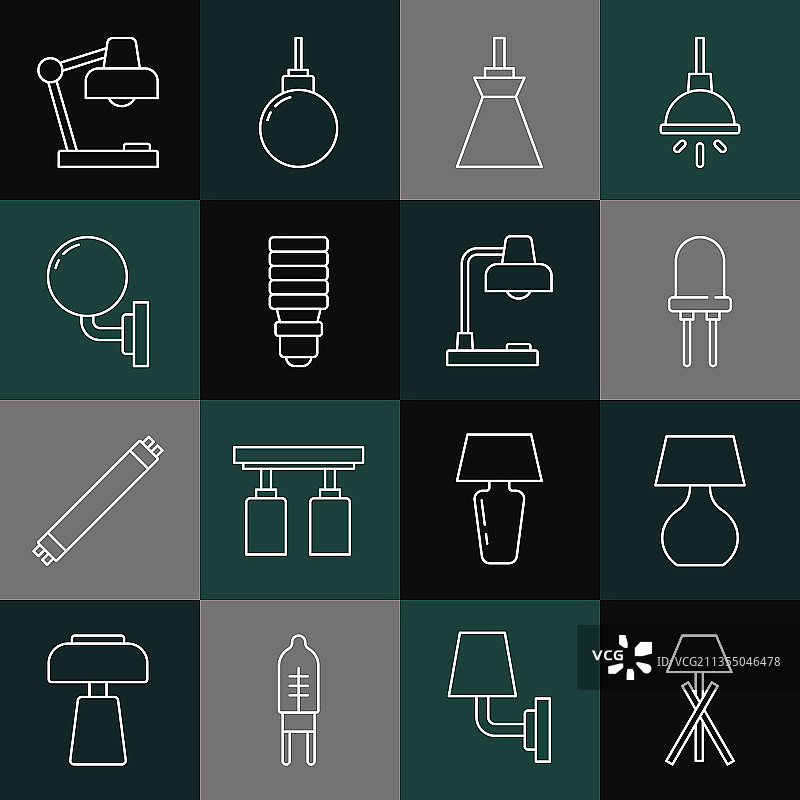 落地灯台灯发光二极管标线设置图片素材