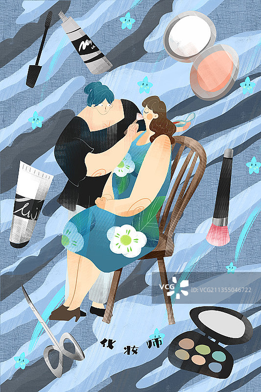 画妆师插画图片素材