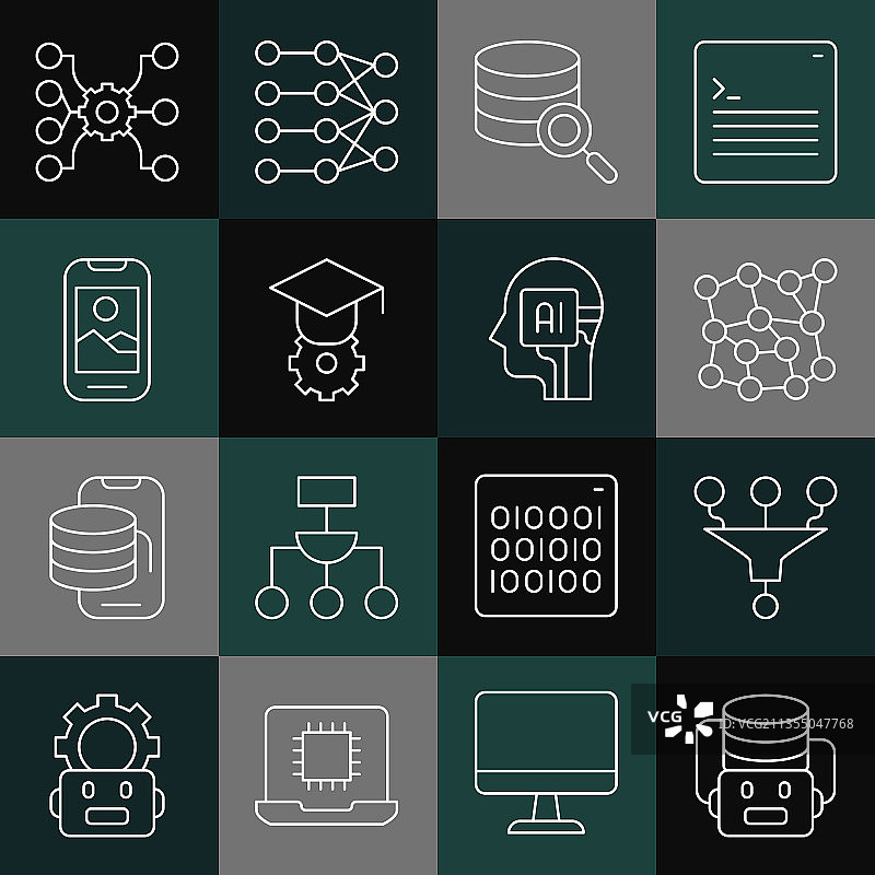 线条人工智能机器人漏斗图片素材