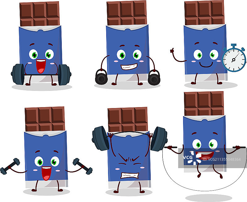 尝试味道的健康卡通巧克力棒图片素材