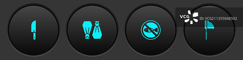 刀具橡胶脚蹼游泳套装图片素材