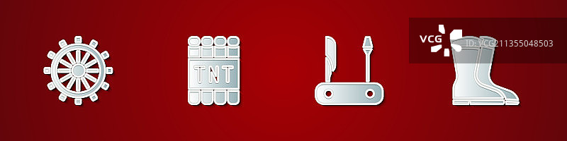 船舵引爆炸弹图案图片素材
