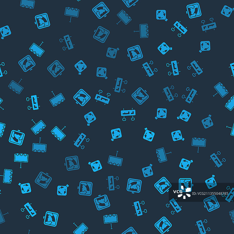 前方吊桥环岛交通标志组合图片素材