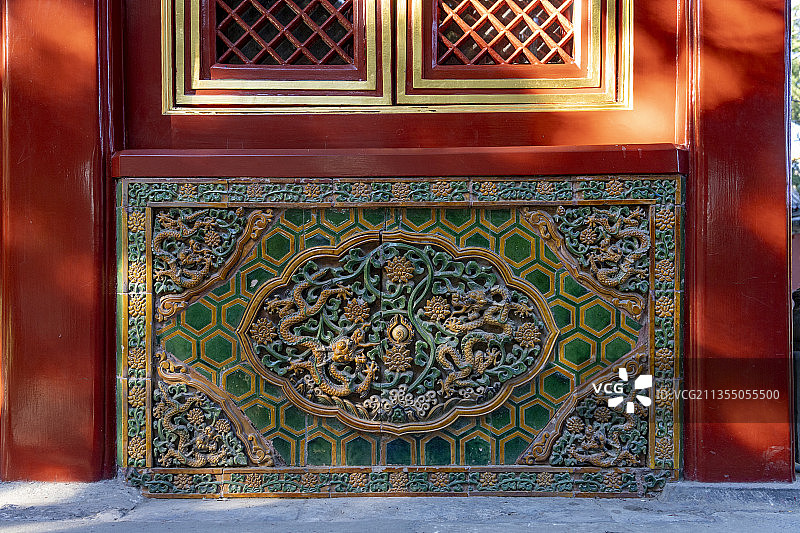 故宫宫墙琉璃装饰图案图片素材