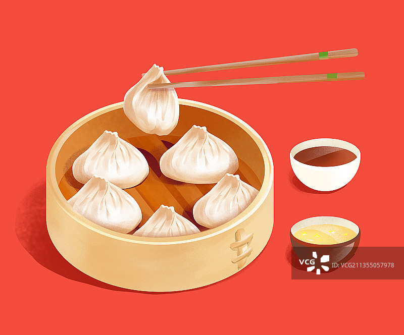 中国传统美食小笼包图片素材