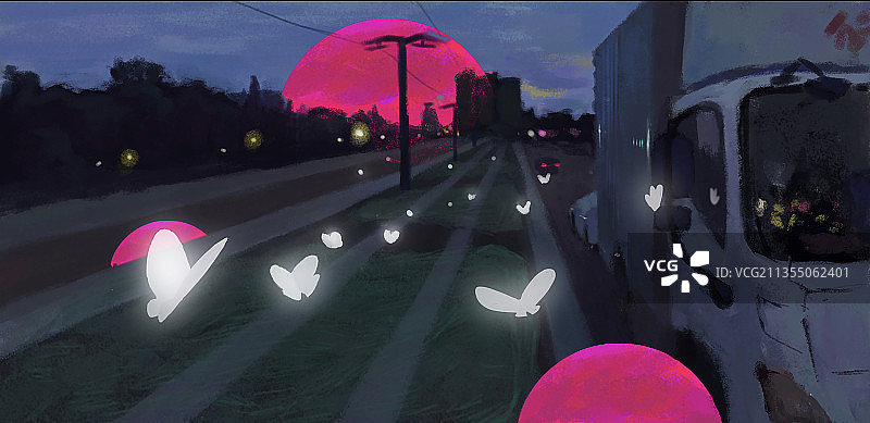 梦幻街景图片素材