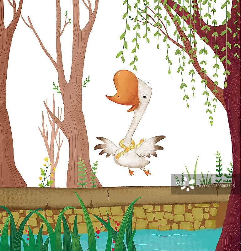 鹅鹅鹅插画图片素材