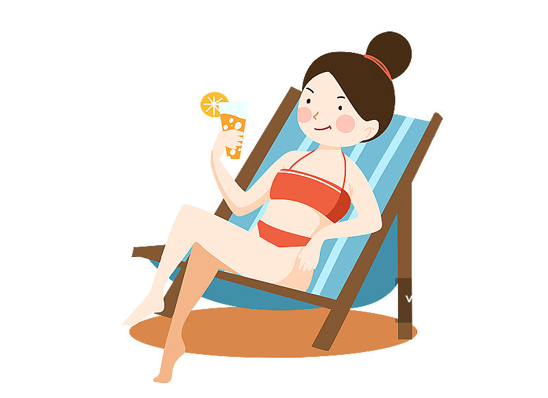 夏天沙滩度假女性图片素材