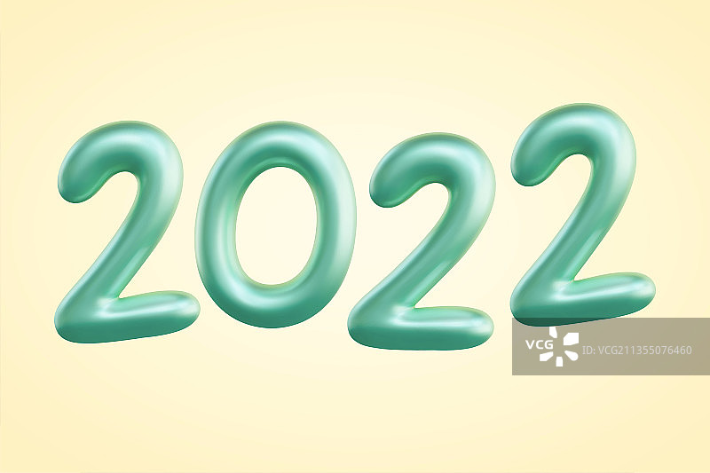 2022 新年数字气球字体设计图片素材