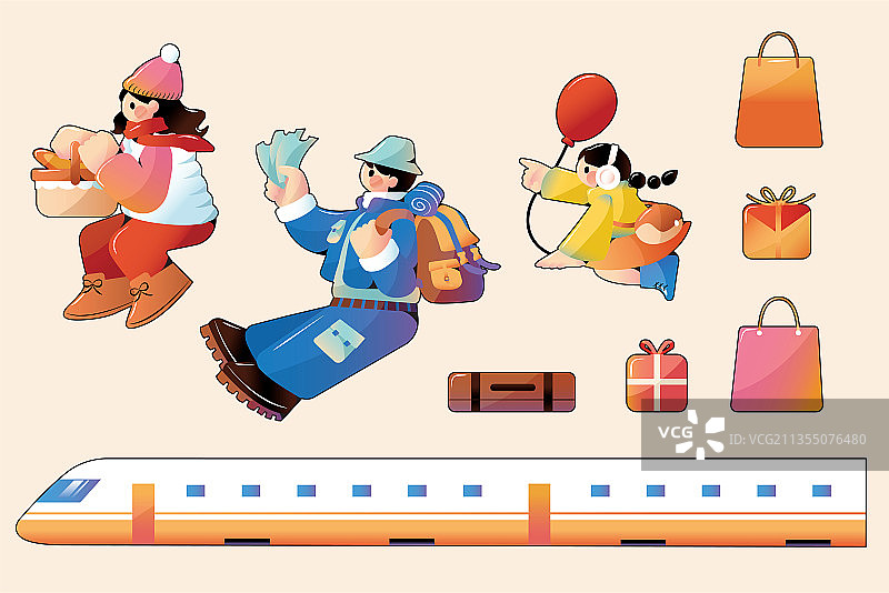 观光旅游主题创意插画素材图片素材